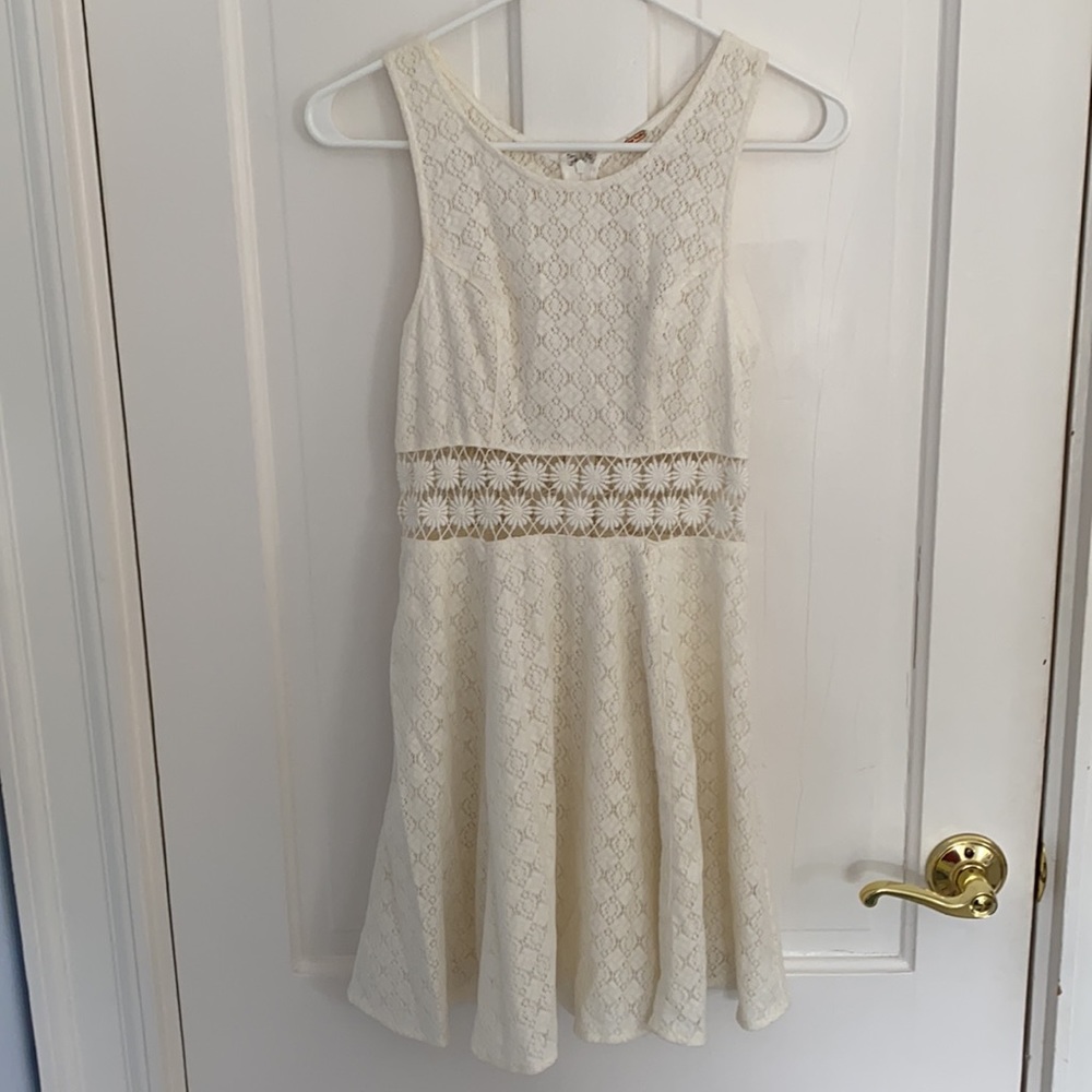 Free People Daisy Waist Mini Dress in Ivory